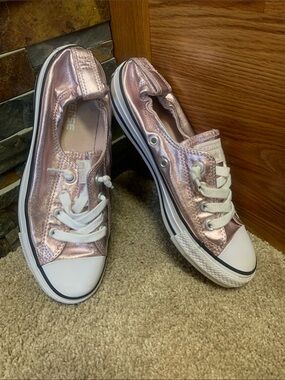 Converse Metallic Rose Low Top Slip-On Sneakers 7.5
